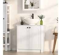 KEEPREAPER Stylish Bathroom Freestanding Cabinet with Shelf & Soft Close Doors in White KEEPREAPER White