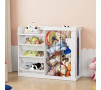 KEEPREAPER Stylish Bookshelf 5 Tier Wooden Toy Storage Kids Room in White KEEPREAPER White