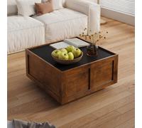 Keepreaper Stylish Coffee Table With 2 Storage Drawers For Living Room Black Rustic Midcentury Design