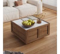 Keepreaper Stylish Coffee Table With 2 Storage Drawers Square Modern Design For Living Room