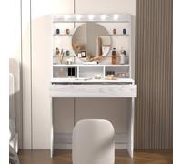 KEEPREAPER Stylish Dressing Table with Lights & Adjustable Lighting Colours in Light Grey KEEPREAPER Light Grey