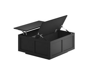 Keepreaper Stylish Lift Top Coffee Table With Large Hidden Storage In Black Wood