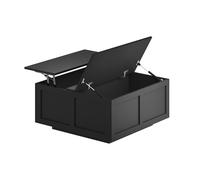 KEEPREAPER Stylish Square Coffee Table with Large Hidden Storage in Black KEEPREAPER Black