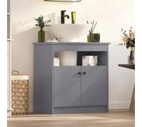 Keepreaper Stylish Under Sink Bathroom Cabinet Grey 2 Door Mid Century Modern Freestanding 600mm