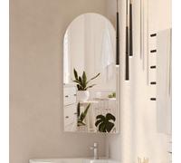 Keepreaper White Arch Corner Bathroom Mirror Cabinet With Storage Wall Mounted 40 X 80Cm