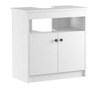 KEEPREAPER White Freestanding Under Sink Bathroom Cabinet 600mm 2-Door Storage KEEPREAPER White