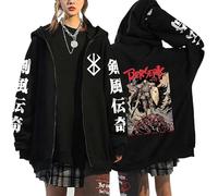 KeepRock Autumn Zipper Sweatshirt Casual Anime Berserk Jacket Guts Zip Up Long Sleeve Hoodie Oversized Y2k Jacket