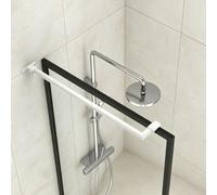 Keeps Shower Glass Support Bar Stable, Heavy Duty Wall to Glass Shower Door Brace Rod, Frameless Shower Door Stabilizer Bar, Easy to Install(White,26in(65cm))