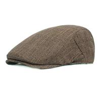 KeepSa Cotton Hemp Flat Cap Gatsby Ivy Irish Newsboy Hat Breathable Hunting Cabbie Beret Summer Hats Coffee/7-7 3/8