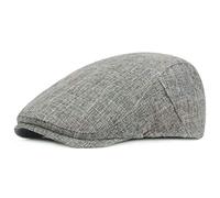 KeepSa Cotton Hemp Flat Cap Gatsby Ivy Irish Newsboy Hat for Men Breathable Hunting Cabbie Beret Summer Hats Dark Grey