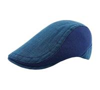 KeepSa Men's Pure Hemp Flat Cap Gatsby Ivy Irish Hat Newsboy Peaked Cap, B31 - Blue, 59-61
