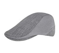 KeepSa Men's Pure Hemp Flat Cap Gatsby Ivy Irish Hat Newsboy Peaked Cap, B31 - Grey, 56/59 cm