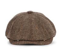 KeepSa Newsboy Cap Baker Boy Hat Flat Caps - 8 Panel Peaky Herringbone Tweed Gatsby Hat Ivy Irish Cap for Men and Women, Coffee, 5 1/2-5 3/4