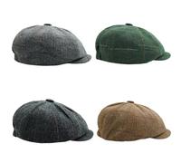 KeepSa Newsboy Cap Gatsby Baker Boy Hat Flat Caps Tweed Adjustable Peaky Herringbone Cloth Cap Hat