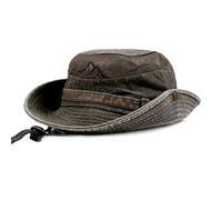 KeepSa Sun Hat Men Women Cotton Foldable Summer Anti UV Outdoor Bucket Hat Travel Hat Safari Cap with Breathable Mesh and Adjustable Chin Strap, Green, 58-61
