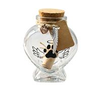 Keepsake Bottle for Pet Hair, Heart-Shaped Glass , Keepsake Storage Bottle for Dogs and Cats - for Work, Home, Desk, College Dorm, Boyfriend and Girlfriend