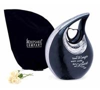 KEEPSAKE COMPANY Large Adult Urns for Human Ashes Male - Adults Men and Women - Cremation Urns for Ashes, Red Urn, Heart Urn, 2.5 LTR Capacity,Black Pre - Engraved