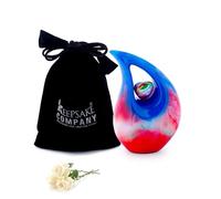 KEEPSAKE COMPANY Multicolor Tear Drop Medium Urns for Human Ashes with Matching Heart (6 Inch Height) - Unique Medium Urn Funeral Urn - Small Pet Urns,Multicolored