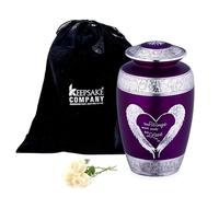 KEEPSAKE COMPANY Purple Large Cremation Urns for Adults Ash - Angel Wings and Heart Design - Perfect ern for Female - Funeral Ashes Container - Urn Ashes Male,Purple - Large
