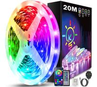 Keepsmile 20M Led Strip Lights with Music Sync,Bluetooth Smart App Control Color Changing Indoor Led Light Strips with Remote,Flexible Lights for Bedroom Birthday Home Party Decor