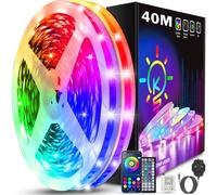 Keepsmile 40M Led Strip Lights(2 Rolls of 20M) with Music Sync,Bluetooth Smart App Control Color Changing Indoor Led Light Strips with Remote,Flexible Lights for Bedroom Birthday Home Party Decor
