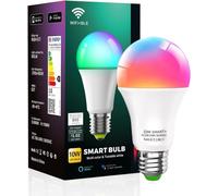 Keepsmile E27 Smart Bulbs 1 Pack, 10W WiFi Bluetooth Music Sync Color Changing RGBWW Smart Bulbs That Work with Alexa, Google Assistant & Google Home, Dimmable 800LM & 16 Million Colors LED Bulb