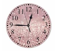 KEEPSUPER Clock Rose Gold Wall Clock 10 Inch Silent Non-Ticking Clocks Battery Operated for Home Living Laundry Room Kitchen Bedroom Office