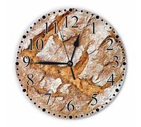 KEEPSUPER Fresh Rye Bread Wall Clock Whole Grain Bread Baked Bread Clock 10 Inch Silent Non-Ticking Clocks Battery Operated for Home Living Laundry Room Kitchen Bedroom Office
