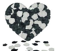 keepsweat 1200 Pcs Black White Rose Petals,Rose Petals Decoration Flower Girl Petals Silk Rose Petals for Bedroom Wedding Party Fake Flower Petals Artificial Silk Rose Petals