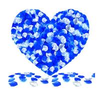 keepsweat 1200 Pcs Rose Petals,Blue White Silver Petals Decoration Silk Rose Petals for Bedroom Wedding Party Flower Girl Petals Anniversary Romantic Decorations
