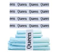keepsweat 4 Pcs Bed Sheet Organizer Bands Linen Closet Organizer and Storage Label Bands Elastic Bedding Sheet Keeper Closet Organization for Foldable Bed Sheet(Queen)