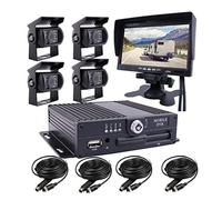 KEEPXYZ 8 Channel GPS WiFi 4G 1080N AHD HDD Mobile Vehicle Car DVR MDVR Video Recorder Kit Real-Time Monitor on PC Phone with 8pcs 1080P 2.0MP Dome Side Rear Back View IR Car Camera 7 Inch C