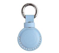 KEEPXYZ Genuine Leather Keychain Holder Compatible with Airtag, Secure for Air Tag Keychain Holder Case Cover Key Chain Ring Accessories - Blue V1.0