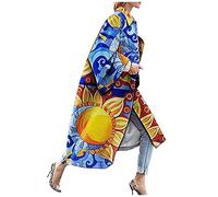 KEERADS Damen Wool Coat Colourful Winter Coat Long Warm Trench Coat for Women Winter Jacket Parka Outwear Warm Lined Winter Loose Vintage Colourful Outwear - Yellow - 5X-Large