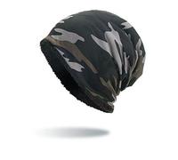 KEERADS Fleece Thickening Knit Beanie Warm Stretchy Hats for Men & Women - Hip-hop Adult Pullovers Slouchy Hat Baggy Camouflage Cap