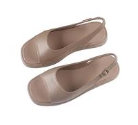 KEERADS Orthopaedic Sandals Women's Outerwear Square Women Plain Open Lace Casual Flat Back Shoes Comfortable, Rose Gold, 8 UK