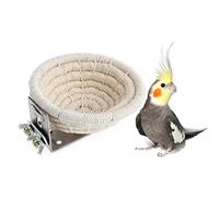 Keersi Handmade Cotton Rope Bird Breeding Nest Bed Toy for Budgie Parakeet Cockatiel Conure Canary Finch Dove Lovebird and Small Medium Parrot Cage Perch Stand Hatching Nesting Box