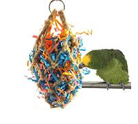 Keersi Jute Paper Strips Bird Chew Toy for Pet Parrot Budgie Parakeet Cockatiel Conure Lovebird Finch Canary Cockatoo African Grey Macaw Eclectus Amazon Cage Accessories