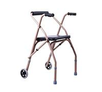 KEERSONG Folding Roller Walking Frame with Armrests and Seats, Height Adjustable Aluminum Alloy TwoWheeled Walker for Elderly and Elderly Walker Full of Stars
