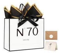 KeerxunBag 70th Birthday Celebration Kit - Gift Bag，with Handles, Includes Card, Envelope, Stickers, Bow Ribbon & Tissue Paper (EST. 1956 Theme)