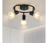 KEESFU 3-Light Kitchen Flush Mount Ceiling Light，Modern Round Track Lighting Fixtures，Directional Ceiling Spot Light for Dining Room Bedroom Hallway.