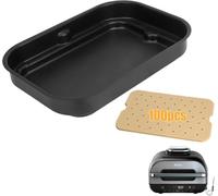 KEESHA Non-Stick Griddle Pan Replacement Part | Compatible with Ninja Foodi FG551, DG651, DG551 Smart XL Indoor Grill | Includes 100PCS Disposable Air Fryer Parchment Paper Liners