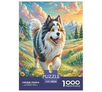 Keeshond Jigsaw Puzzles Puzzles for Adults Kids. 1000 Pieces Clever animals Impossible Challenge Toy Educational Games Home Decoration for Educational Games Gifts 38x26cm/1000pcs