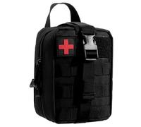KEESIN Travel Emergency First Aid Bag,EDC Bag Multifunctional First Aid Molle Pouch Stickers Tactical Medical Bag for Outdoor Activities(Black)