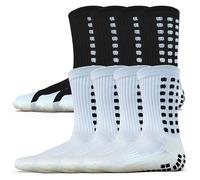 KEESOX 4 Pairs Anti Slip Soccer Socks/Non Slipping Basketball Socks/Sport Athletic Grip Socks