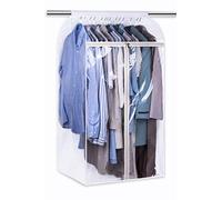 KEETDY 43" Hanging Garment Bags for Closet Storage Large Clear Window Hanging Clothes Storage Garment Rack Cover Coat Protector for Suit, Wardrobe, Bottom Enclosed