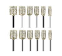 KeeTidy 12PCS Diamond Grinding Bit with 60Grit Compatible with 1/8" Dremel Rotary Tool, Grinding Stones Set Diamond Coated Bits Polishing Kit Engraving Bits for Stone Glass Ceramic Glaze Steel Carve