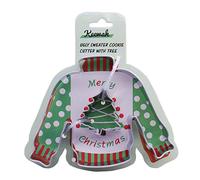 Keewah 4 Inch Ugly Sweater & 1.4 Inch Christmas Tree Cookie Cutter - Stainless Steel, 2 Pieces