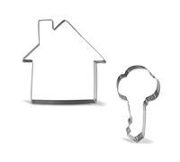 Keewah Real Estate Cookie Cutter Set - 2 Piece - 4.5” House, 4.3” Key - Stainless Steel
