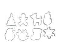 Keewah Small Christmas Cookie Cutter, 2.4”, 8 Piece, Stainless Steel